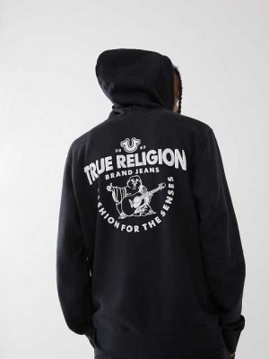 Sudadera con Capucha True Religion Buddha Logo Zip Hombre Negras | Colombia-FESYUGV82