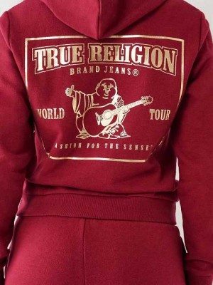 Sudadera con Capucha True Religion Buddha Zip Mujer Fucsia | Colombia-FSJAGRX25