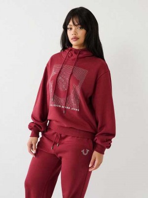 Sudadera con Capucha True Religion Crystal Relaxed Mujer Fucsia | Colombia-UFPXAWE17