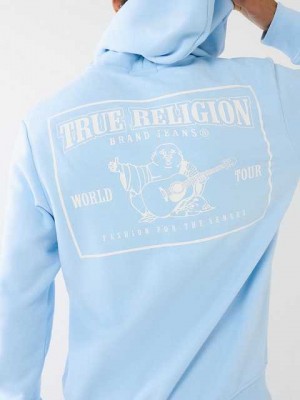 Sudadera con Capucha True Religion Horseshoe Logo Zip Hombre Azules | Colombia-ZBKPTYA31