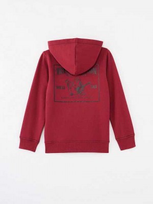 Sudadera con Capucha True Religion Logo Zip Niños Fucsia | Colombia-XGYAWLN25