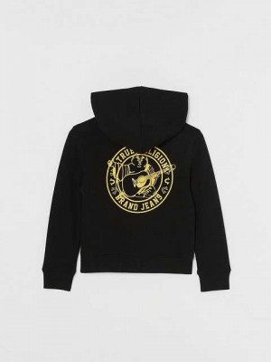 Sudadera con Capucha True Religion Logo Zip Niños Negras | Colombia-PZDLEBY31