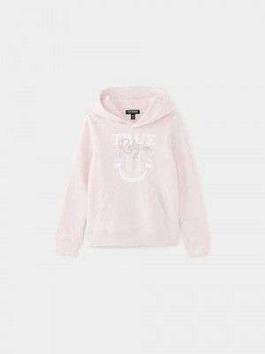 Sudadera con Capucha True Religion Logo Niños Rosas | Colombia-UWNSBOL51