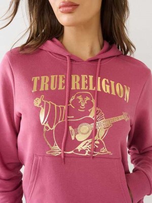 Sudadera con Capucha True Religion Metallic Buddha Logo Fleece Mujer Moradas | Colombia-SDRLCVK90