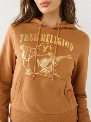 Sudadera con Capucha True Religion Metallic Buddha Logo Fleece Mujer Naranjas | Colombia-SJXPZAO31