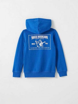 Sudadera con Capucha True Religion Stitch Logo Zip Niños Azul Marino | Colombia-UXDOZFK94