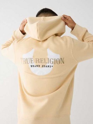 Sudadera con Capucha True Religion True Zip Hombre Beige | Colombia-SLPFJMD69