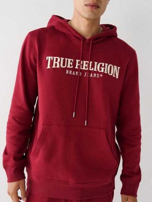 Sudadera con Capucha True Religion True Logo Hombre Fucsia | Colombia-ZNQUPYS72