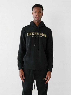 Sudadera con Capucha True Religion True Logo Hombre Negras | Colombia-DGKOCMV60