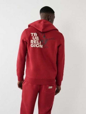 Sudadera con Capucha True Religion True Zip Hombre Rojas | Colombia-OKTEMDX46