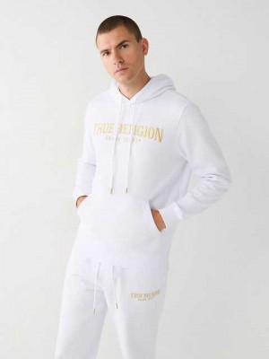 Sudadera con Capucha True Religion True Logo Hombre Blancas | Colombia-UOFDNJC09