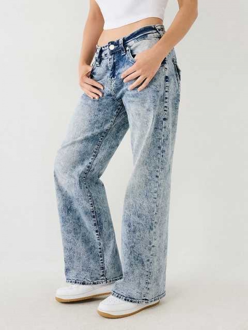 Baggy Jeans True Religion Bobbi Acid Wash Baggy Jean Mujer Azules | Colombia-KPOBCZI04