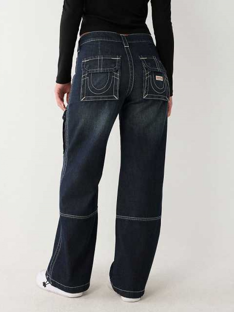 Baggy Jeans True Religion Bobbi Cargo Baggy Mujer Azules Oscuro | Colombia-FNEBMUZ28