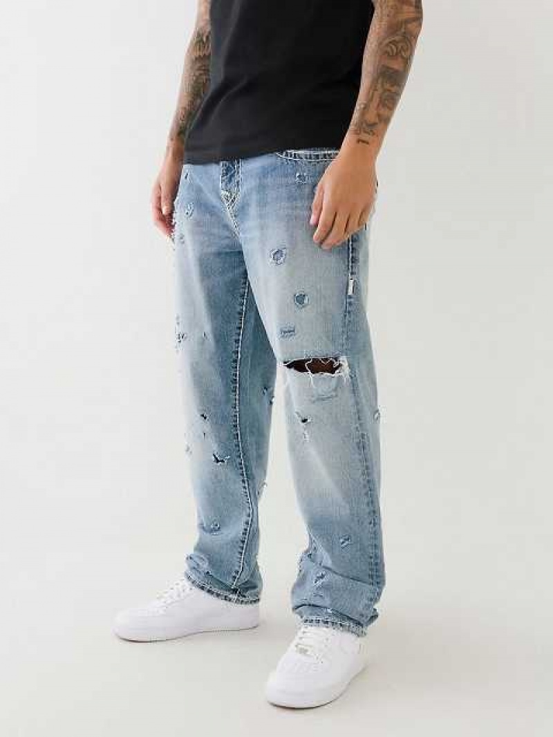 Baggy Jeans True Religion Bobby Distressed Super T Hombre Azules Claro | Colombia-VMCNDKA19