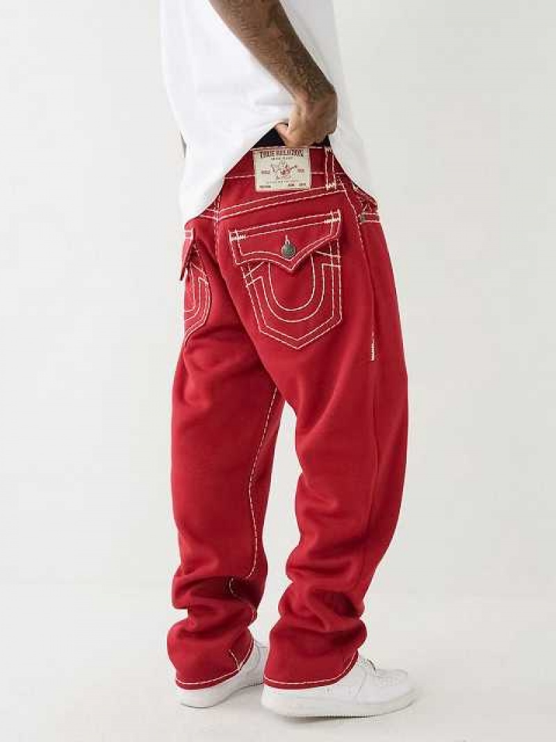 Baggy Jeans True Religion Bobby Fleece Super T Hombre Rojas | Colombia-ACQMUPO97