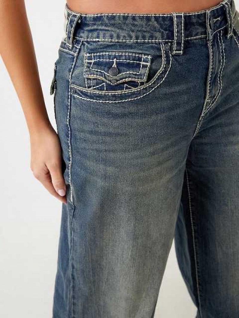 Baggy Jeans True Religion Jessie Super Mid Rise Mujer Azules | Colombia-HFEZRLU13