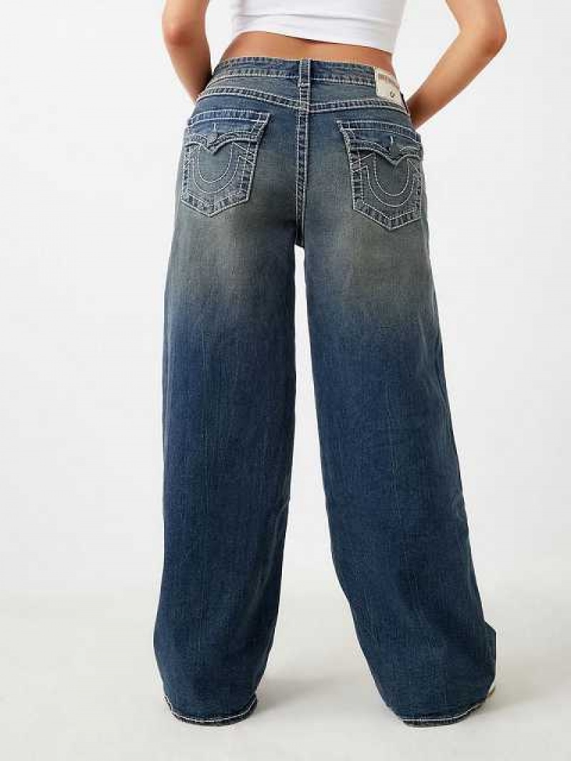 Baggy Jeans True Religion Jessie Super Mid Rise Mujer Azules | Colombia-HFEZRLU13