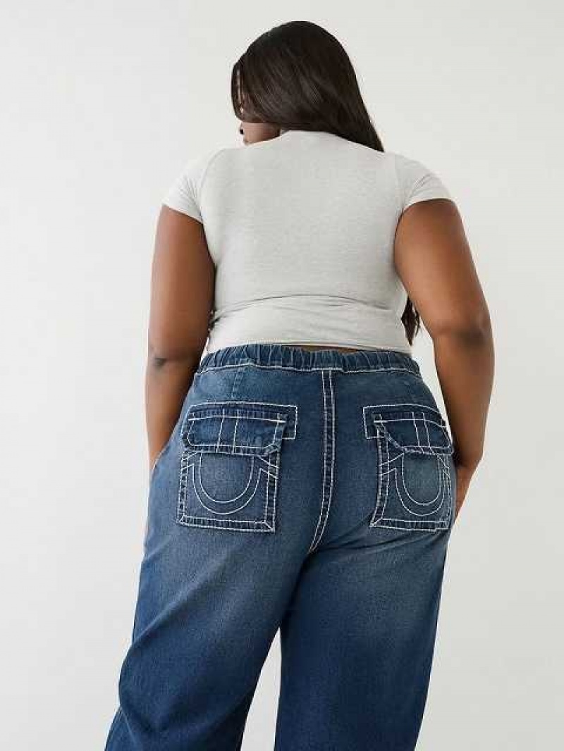 Baggy Jeans True Religion Plus Relaxed Baggy Cargo Mujer Blancas | Colombia-RYBIUHV01