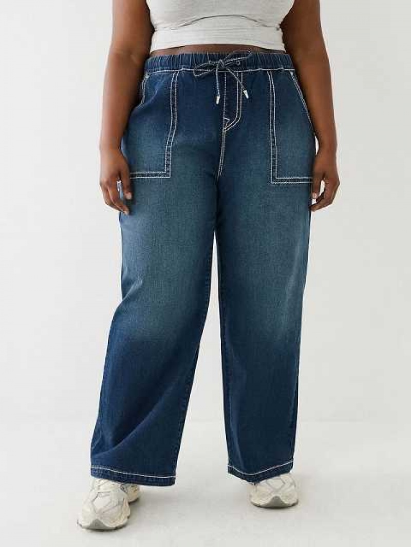 Baggy Jeans True Religion Plus Relaxed Baggy Cargo Mujer Blancas | Colombia-RYBIUHV01