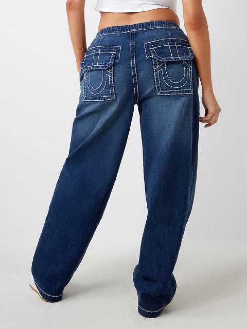 Baggy Jeans True Religion Relaxed Baggy Cargo Mujer Blancas | Colombia-HZKGOWM89