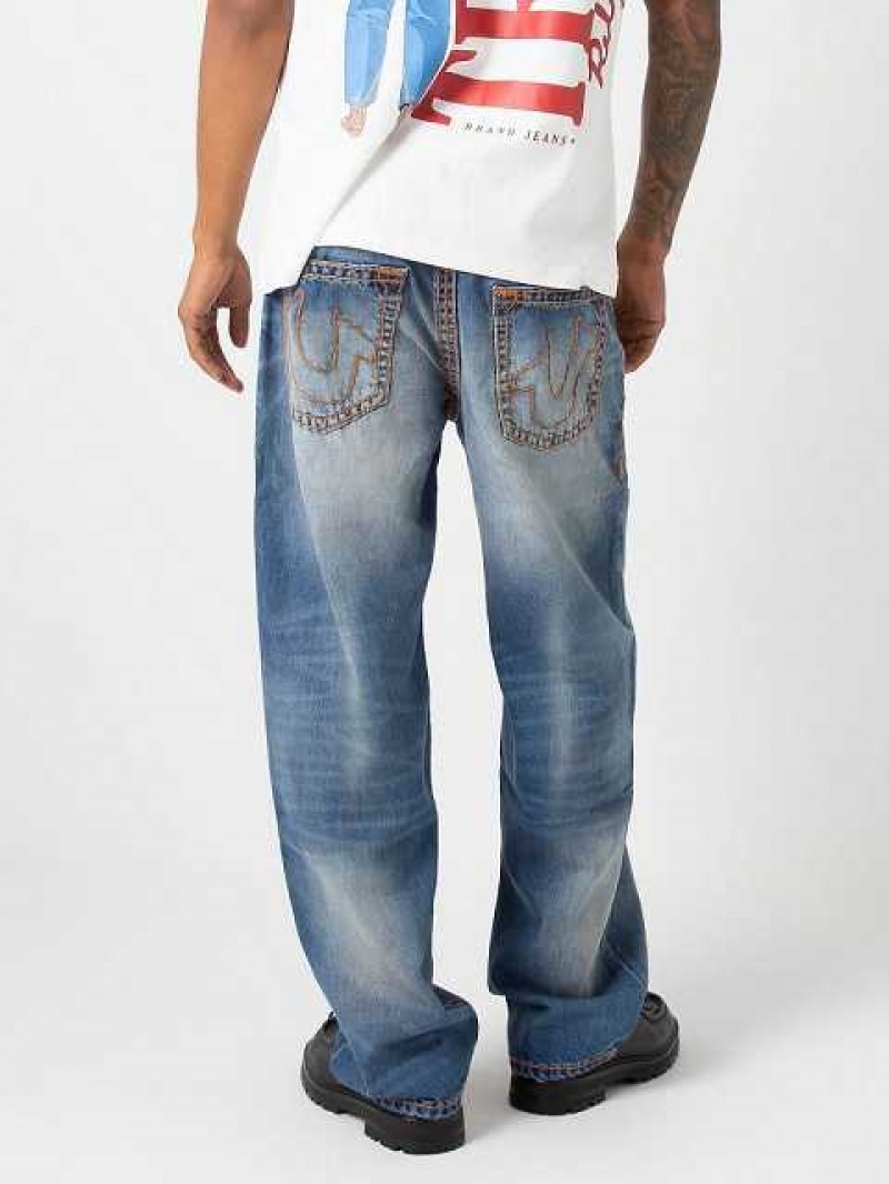 Baggy Jeans True Religion Sebastien Ami X True Religion Sami Super T Hombre Azules | Colombia-SUZOJNK02