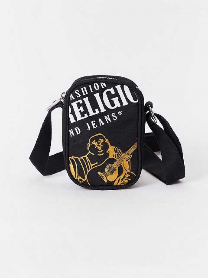 Bolsas True Religion Buddha Phone Unisex Negras | Colombia-ZMALBHW21