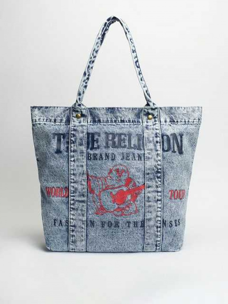 Bolsas True Religion Denim Tote Unisex Azules Claro | Colombia-TFPXANR47