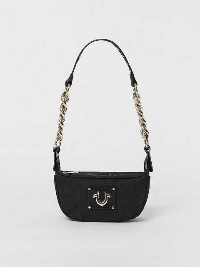 Bolsas True Religion Horseshoe Chain Unisex Negras | Colombia-LJFAXHV85