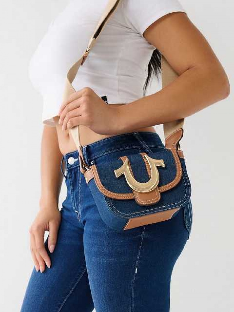 Bolsas True Religion Horseshoe Mini Unisex Azules Oscuro | Colombia-JQTFMGR57