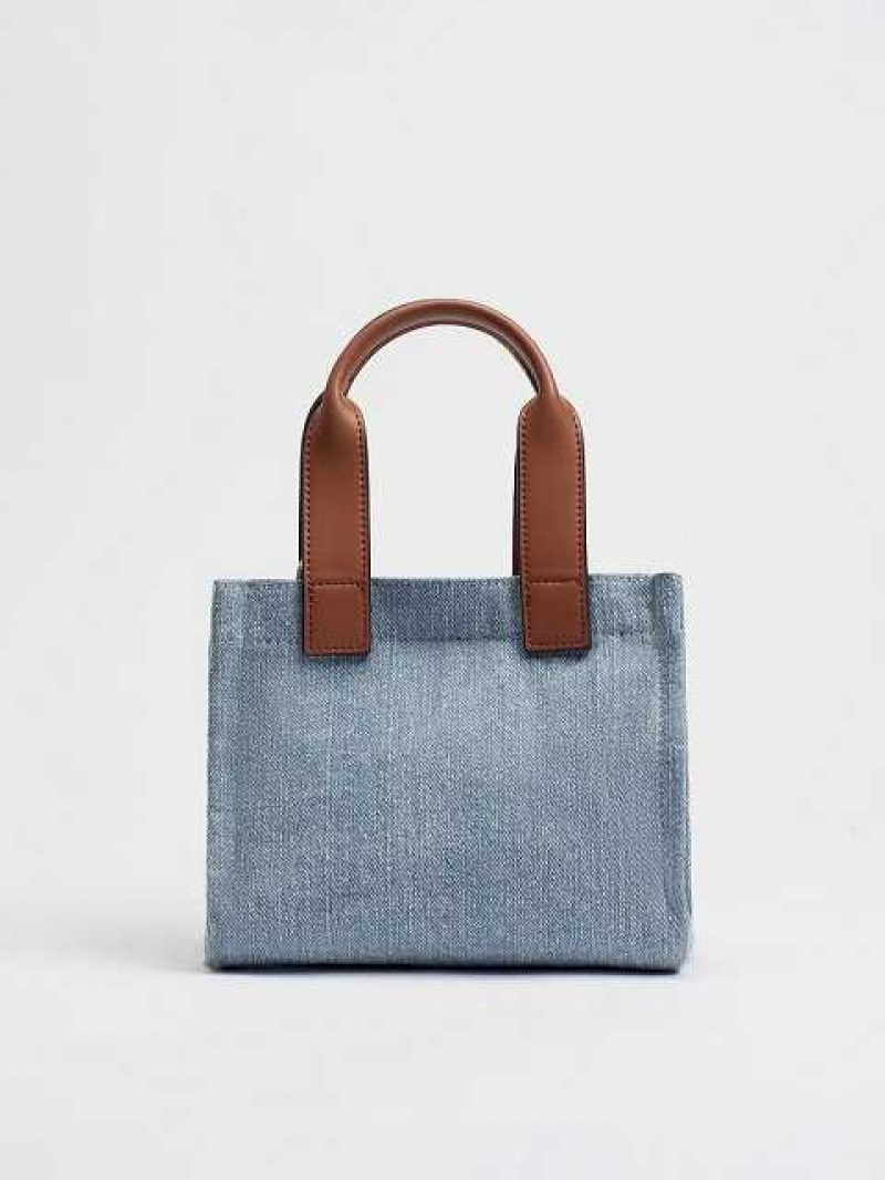 Bolsas True Religion Mini Denim Logo Tote Unisex Azules Claro | Colombia-LOFEMGK07