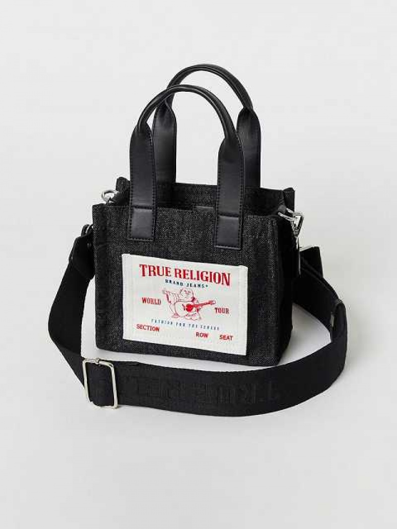 Bolsas True Religion Mini Denim Tote Unisex Negras | Colombia-ERCUGDA09