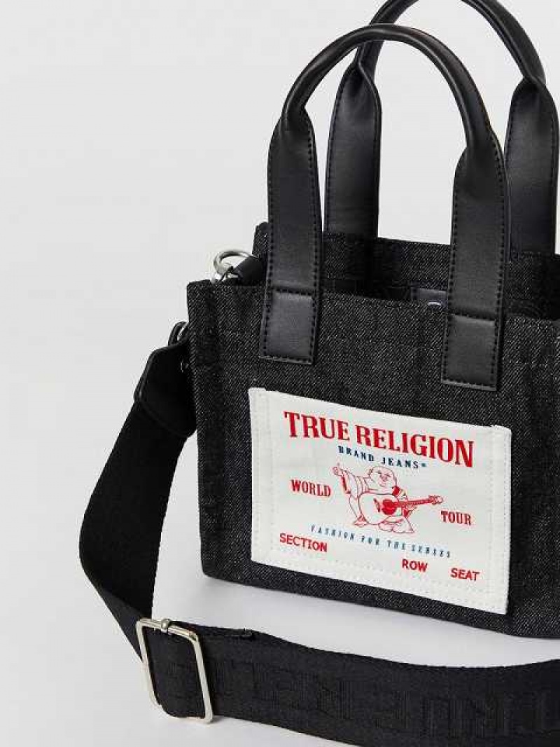 Bolsas True Religion Mini Denim Tote Unisex Negras | Colombia-ERCUGDA09