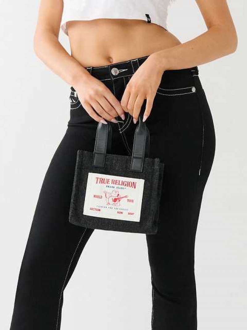 Bolsas True Religion Mini Denim Tote Unisex Negras | Colombia-ERCUGDA09