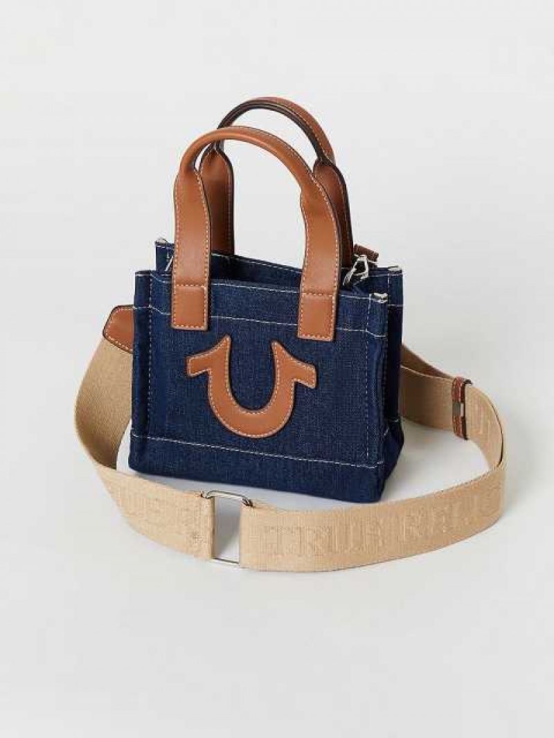 Bolsas True Religion Mini Denim Tote Unisex Azules Oscuro | Colombia-BCEZVWF37