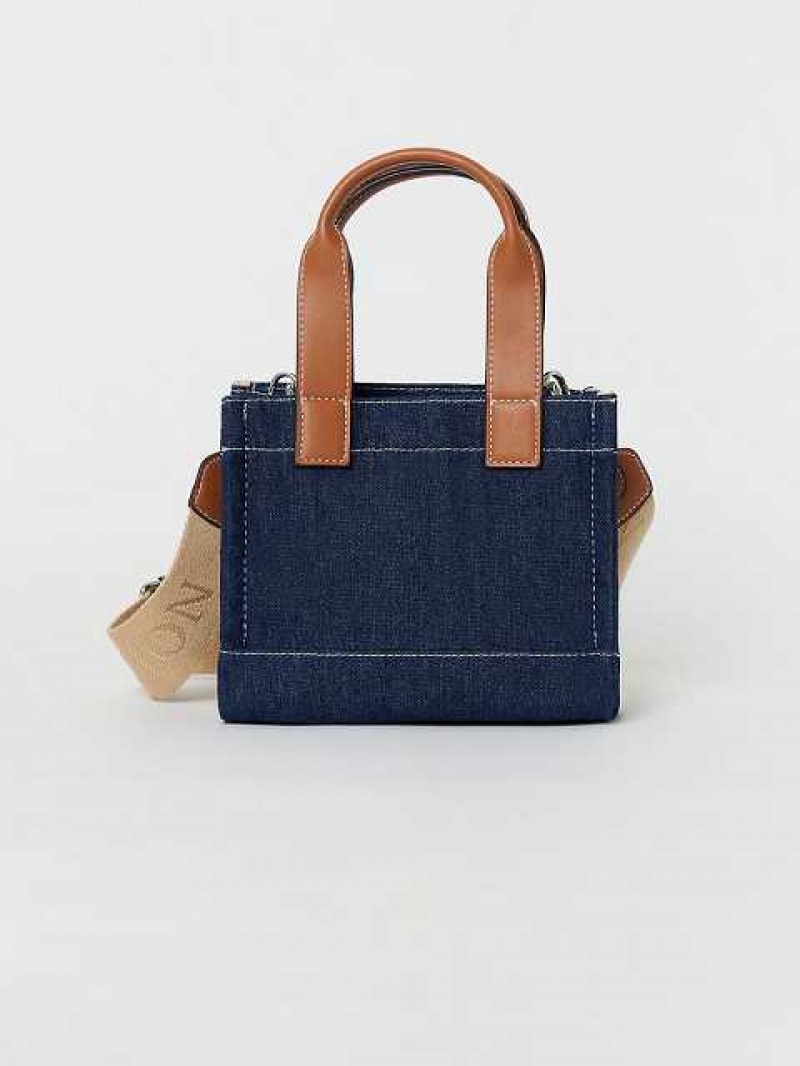 Bolsas True Religion Mini Denim Tote Unisex Azules Oscuro | Colombia-BCEZVWF37