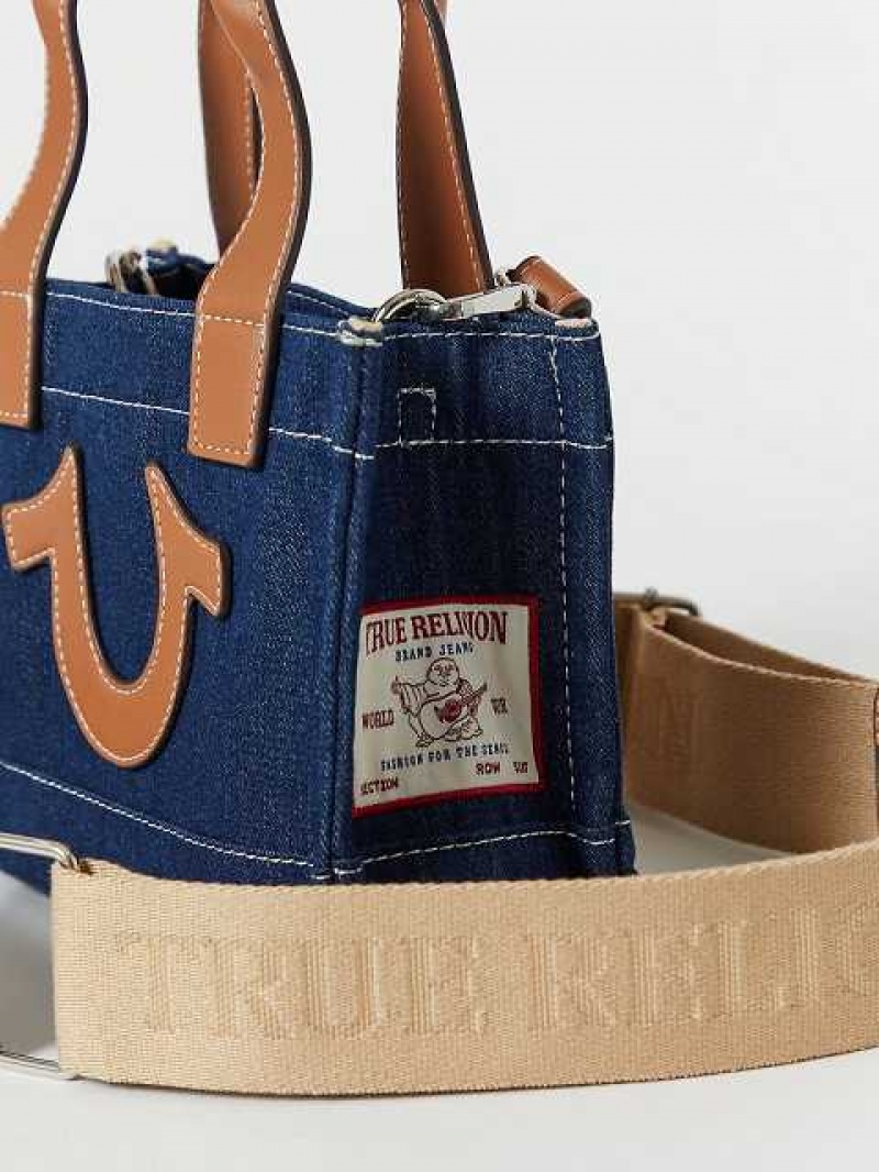 Bolsas True Religion Mini Denim Tote Unisex Azules Oscuro | Colombia-BCEZVWF37