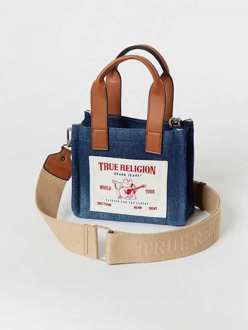 Bolsas True Religion Mini Denim Tote Unisex Azules | Colombia-MBFEUKJ68