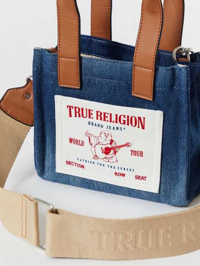 Bolsas True Religion Mini Denim Tote Unisex Azules | Colombia-MBFEUKJ68