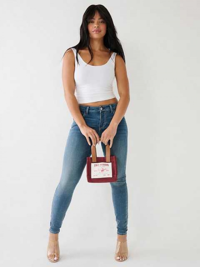 Bolsas True Religion Mini Logo Tote Unisex Rojas | Colombia-UOLVBIN06