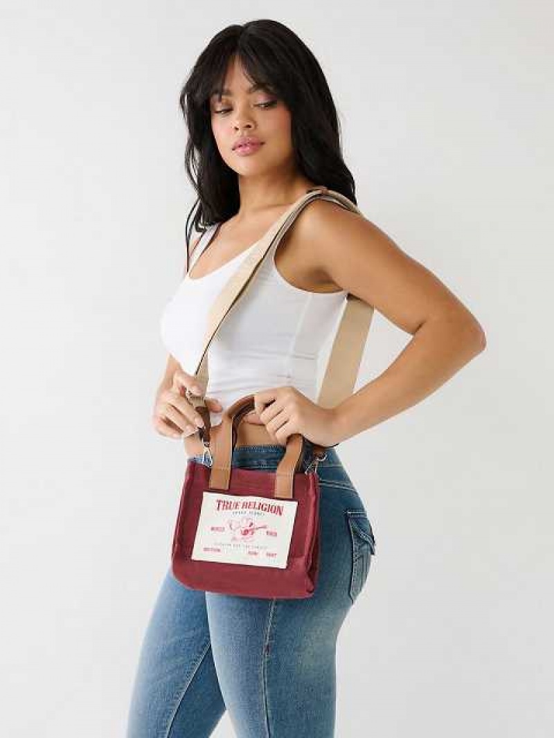 Bolsas True Religion Mini Logo Tote Unisex Rojas | Colombia-UOLVBIN06