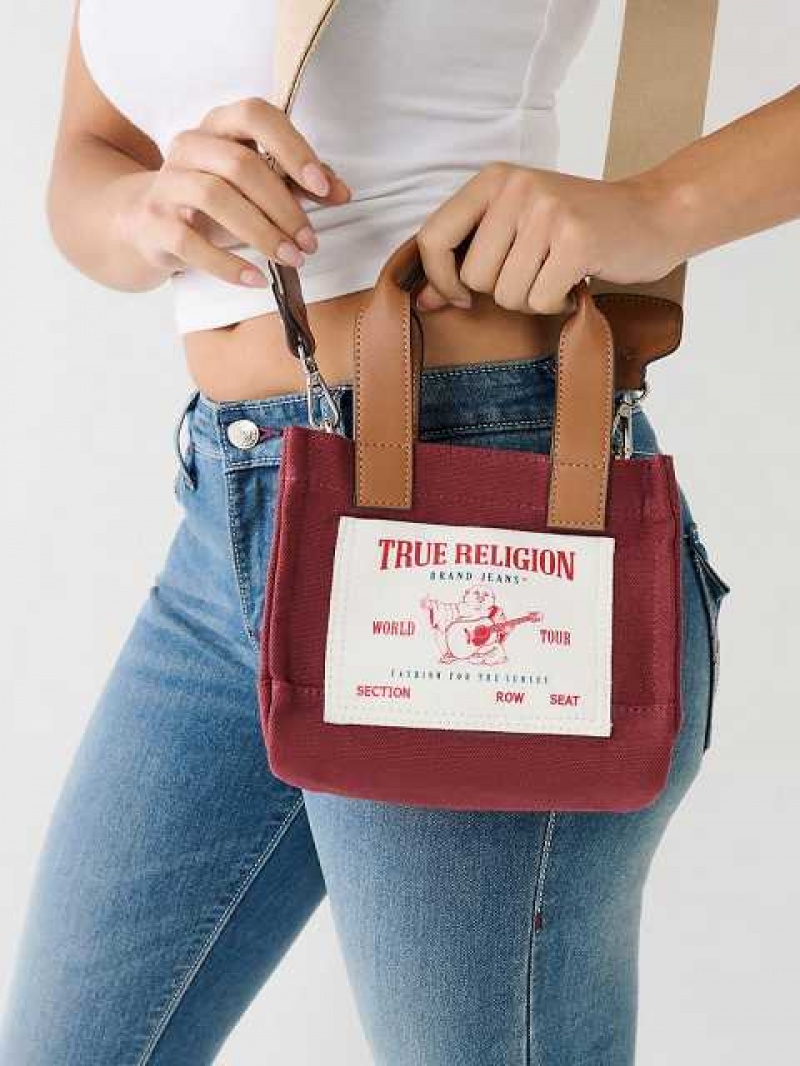 Bolsas True Religion Mini Logo Tote Unisex Rojas | Colombia-UOLVBIN06