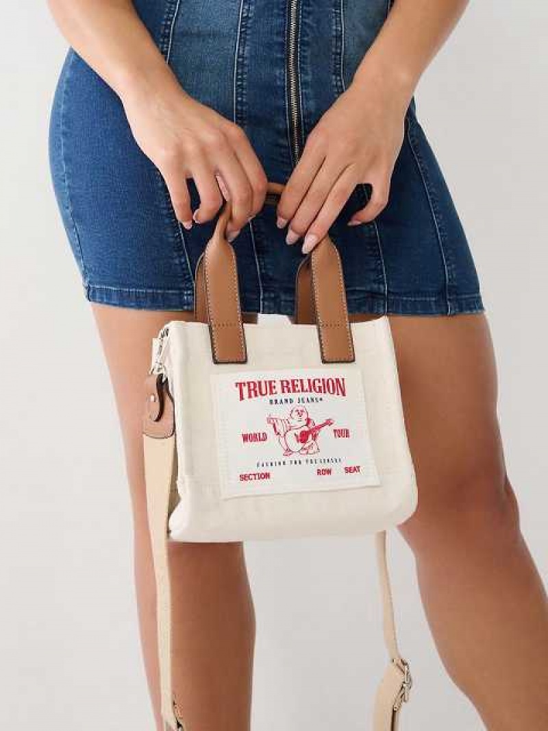 Bolsas True Religion Mini Logo Tote Unisex Blancas | Colombia-WQXGSKR41