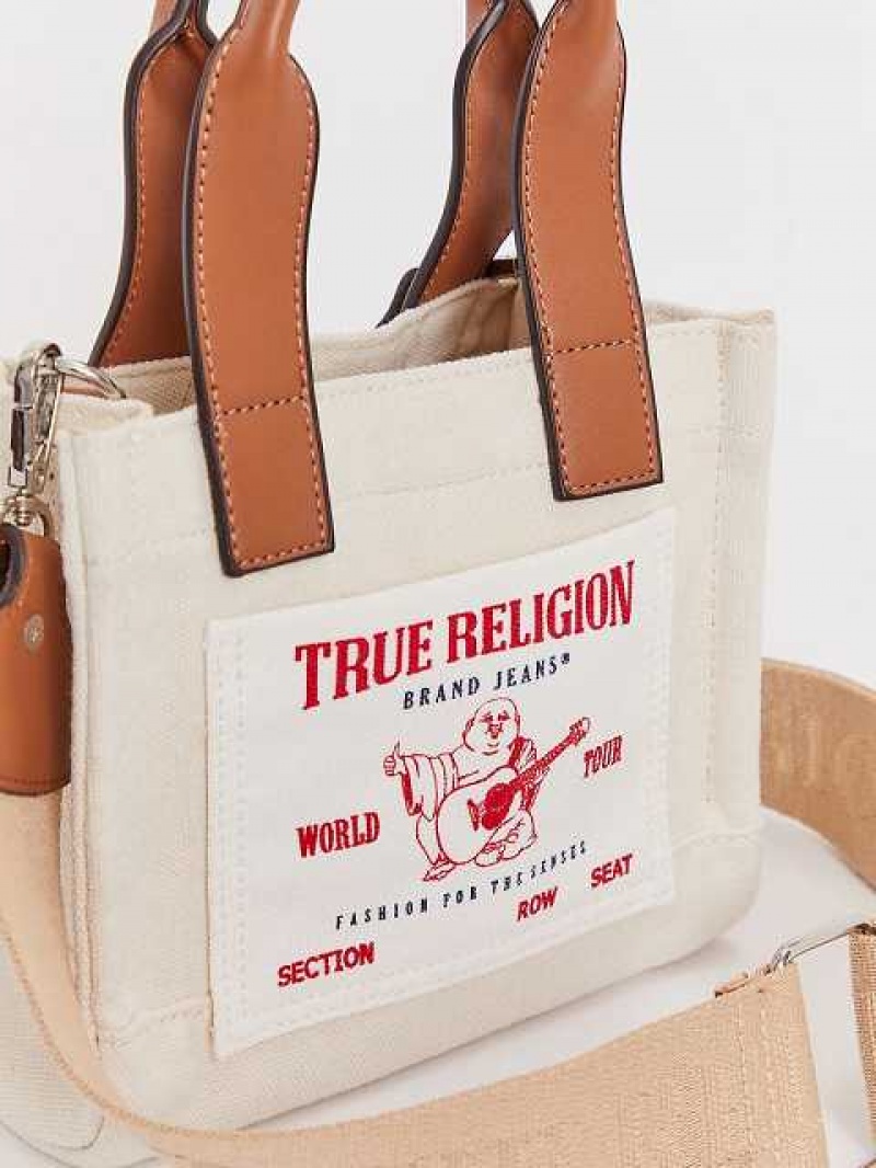 Bolsas True Religion Mini Logo Tote Unisex Blancas | Colombia-WQXGSKR41