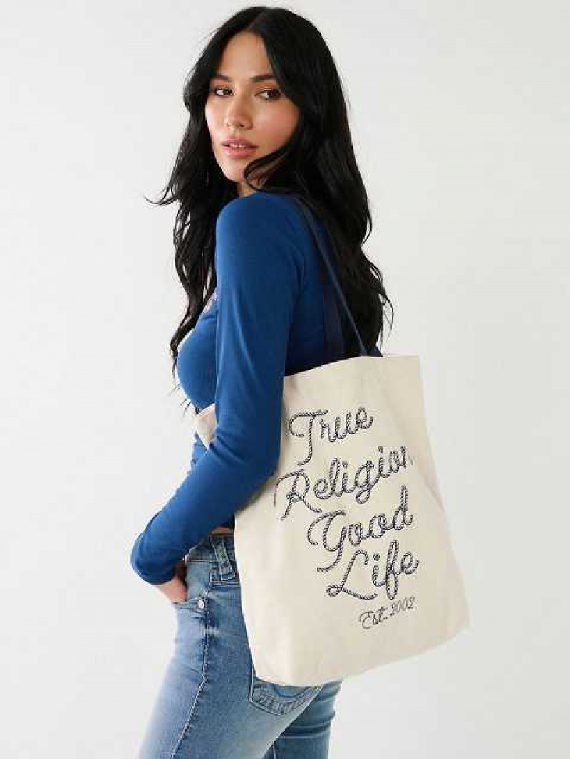 Bolsas True Religion True Religion Good Life Tote Unisex Beige | Colombia-IJWPEDM84