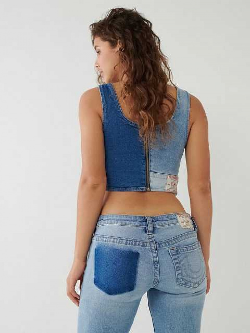 Bustier True Religion Denim Mujer Azules | Colombia-XVZFSAP19