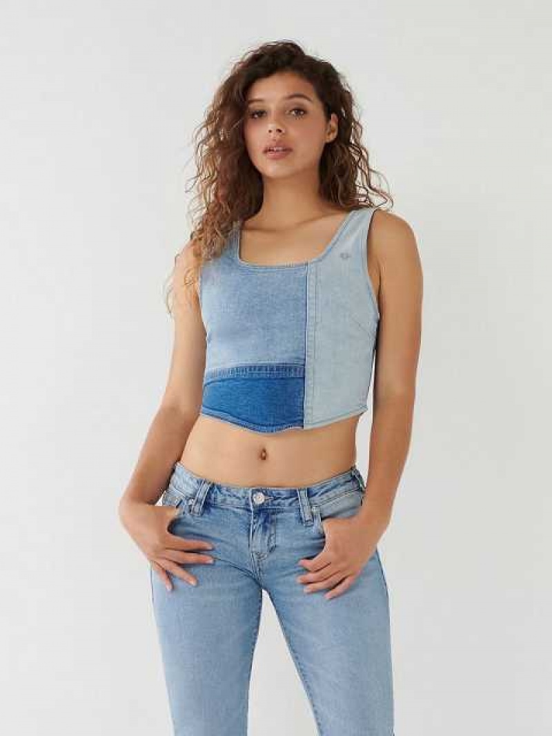 Bustier True Religion Denim Mujer Azules | Colombia-XVZFSAP19