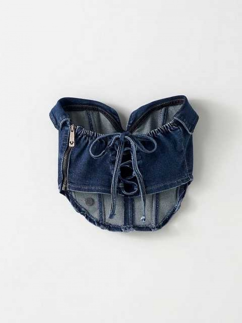 Bustier True Religion Tr X Dreezy Denim Mujer Azules | Colombia-EOQUNMR07