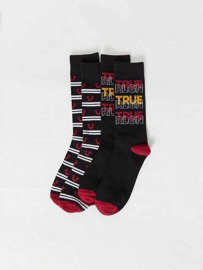 Calcetines True Religion True - 2 Pack Unisex Negras Rojas | Colombia-HQKOERB09