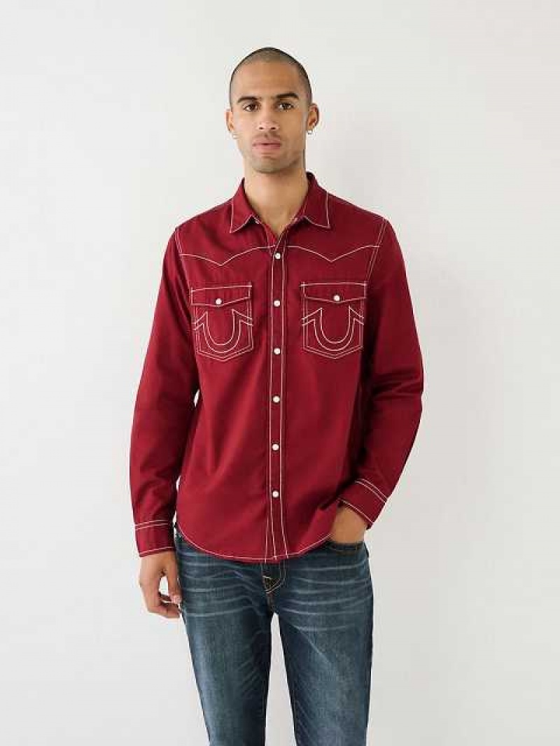 Camisa True Religion Big T Western Hombre Fucsia | Colombia-VUOWCAD67