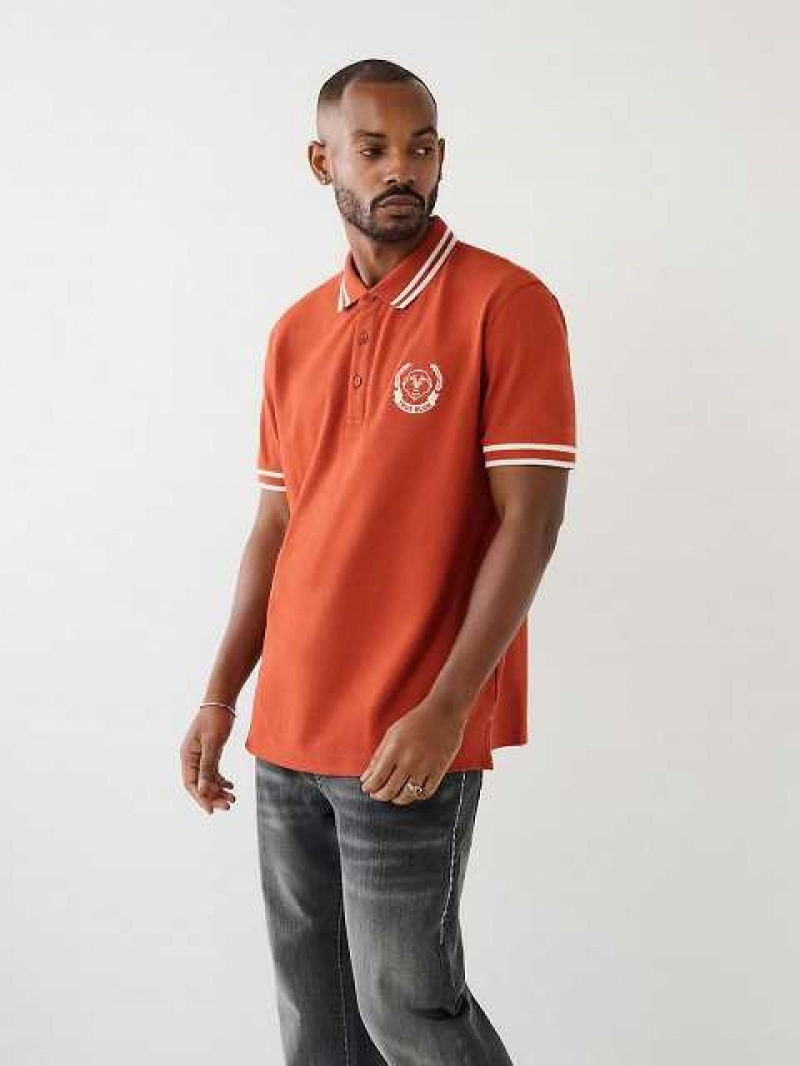 Camisa True Religion Logo Polo Hombre Naranjas | Colombia-VJTHBMQ86